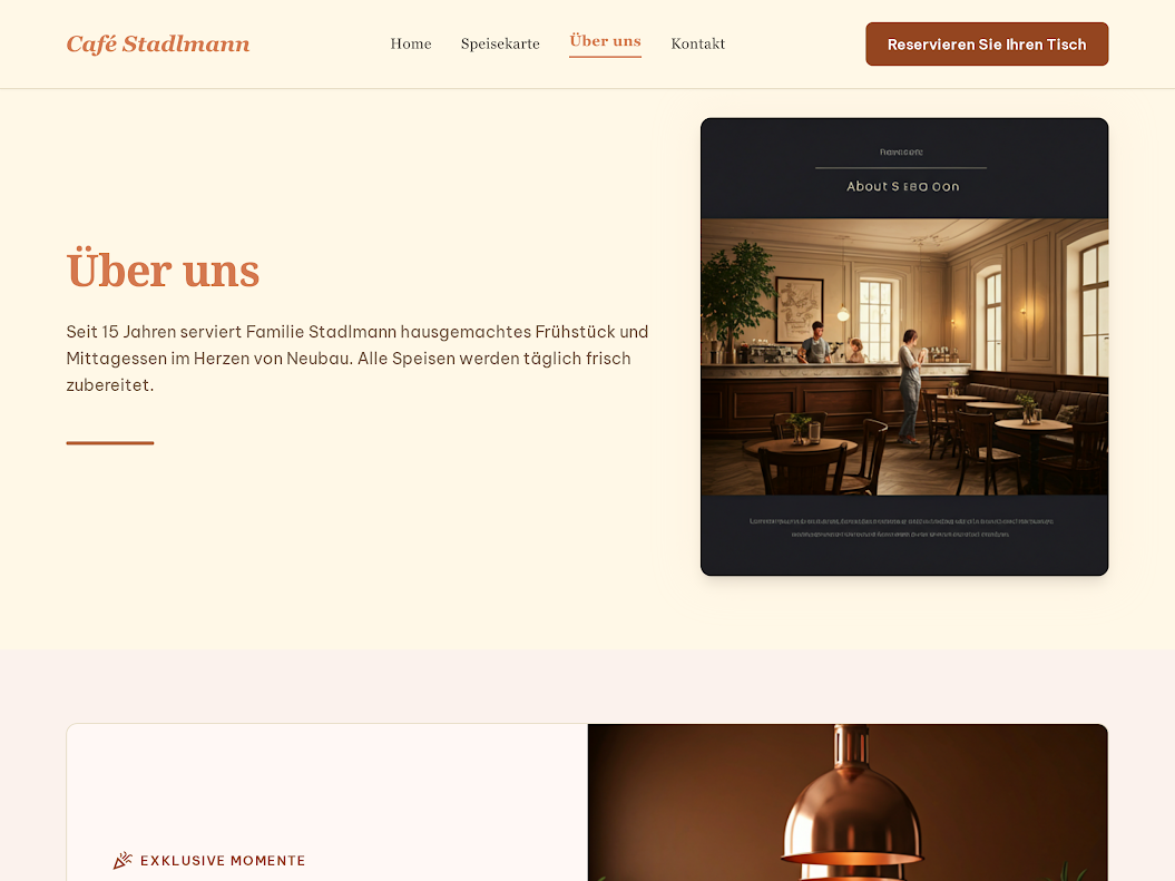 Website-Mockup Café Stadlmann Wien — Ansicht 1