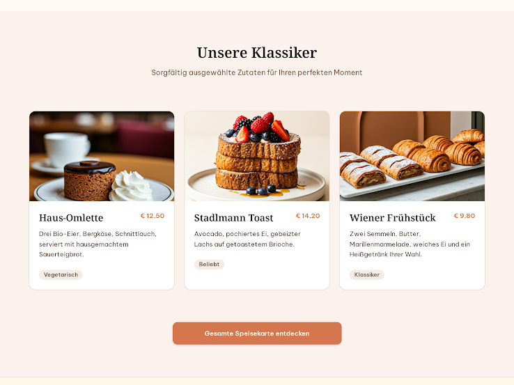 Website-Mockup Café Stadlmann Wien — Ansicht 3